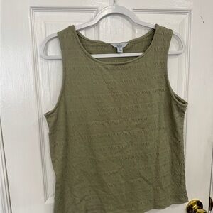 croft & barrow Olive Green Textured Sleeveless Tank